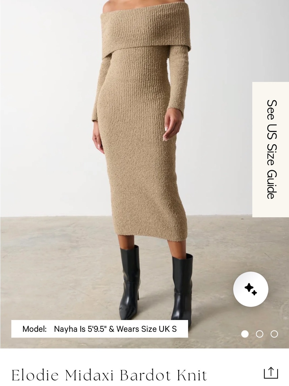 Elodie Midaxi Bardot Knit Dress